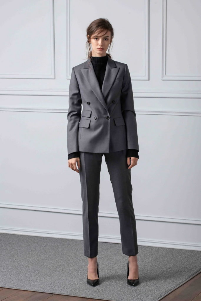 Women's Double-Breasted Pant Suit | 100% Wool Super 120s | Lady Bespoke