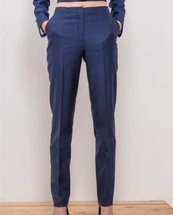 Lady B. Custom Wool-Silk Slim-Leg Pants